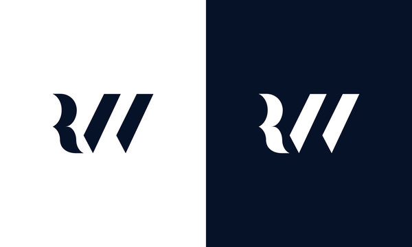 Abstract letter RW logo. This logo icon incorporate with abstract shape in the creative way.