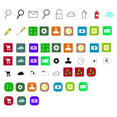 Small icons for general design or web page design on different platforms