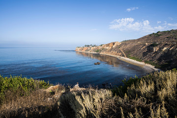 Scenic coast view of Pelican Cove and Point Vicente in Rancho Palos Verdes Estates near Los Angeles...