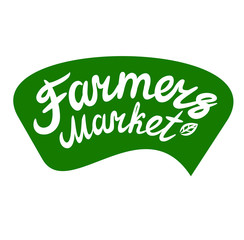 Farmers Market vector lettering label