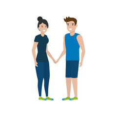 Fototapeta premium Couple of woman and man cartoon design