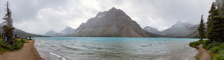Rainy view of the Bow Lake