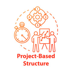 Project base structure concept icon. Corporate training, business presentation. Workflow process idea thin line illustration. Project management. Vector isolated outline drawing