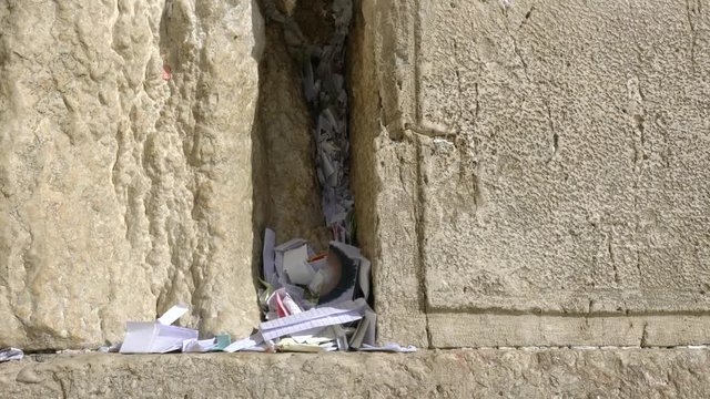 Notes to God in the Western Wall in Jerusalem, Israel