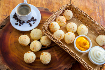 Breakfast with cheese bread