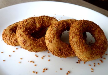 bagels with sesame and seeds, kandil simidi