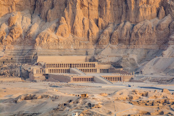 Aerial view of Hatshepsut Temple, Luxor, Egypt
