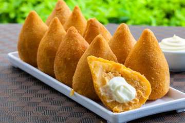 Brasilian snack coxinha,