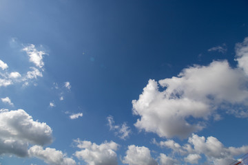 Beautiful scattered clouds over a blue sky