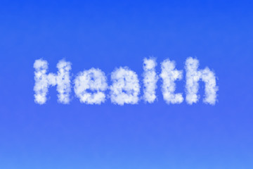 Naklejka na ściany i meble Word Health made of clouds in the sky. Fresh air concept.