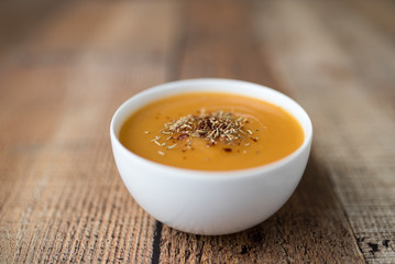 Creamy pumpkin squash vegetable soup