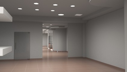 empty room, interior visualization, 3D illustration