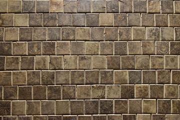 Wood brick wall pattern old texture