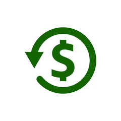 Chargeback icon symbol, return money isolated on white background. Vector illustration