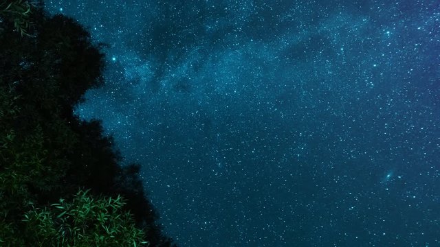 Timelapse of the starry night sky