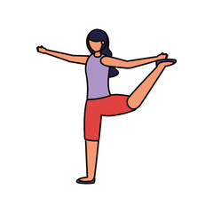Girl doing yoga pose vector design