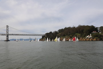 Slight wind sailing race
