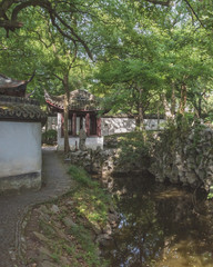 Fototapeta na wymiar Chinese garden in old town of Nanxun, Zhejiang, China