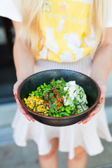 Poke Bowl with Corn and Edamame