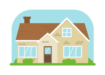 House design. Flat vector illustration isolated on white background.
