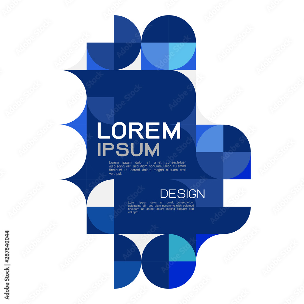 Poster abstract trendy geometric template with blue repeating grid pattern . minimal pattern geometric desi