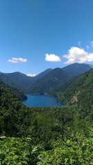 Fototapeta na wymiar Ritsa. Lake in mountains