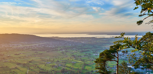 Looking down from mountain 