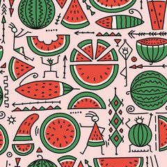 Watermelon collection, seamless pattern for your design