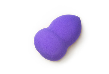 colorful beauty blender and sponge for makeup on white background 