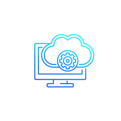 cloud solutions icon, line vector