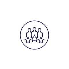 team rating icon, line vector