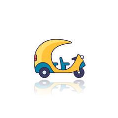 Tuk Tuk taxi icon, side view
