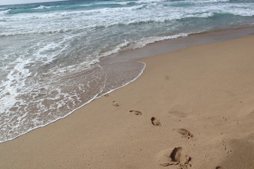 footprints in sand