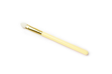 eye shadow brushes on white background 