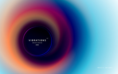 Liquid abstract background with colorful smooth flow of colors. Beautiful blurred backdrop with fluid gradient. Twisted design with gradual blend between shades. Vector template of cover, presentation