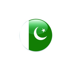 Pakistan  round flag . closy flag of Pakistan  - vector button. 
