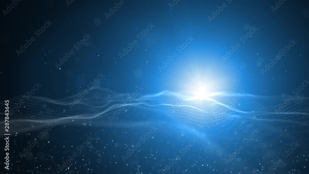 Aufkleber shiny computer network cyberspace waves background.