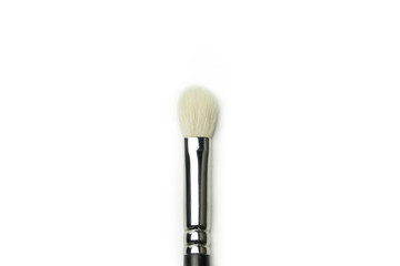 makeup tool brush , false eye lashes on white background 