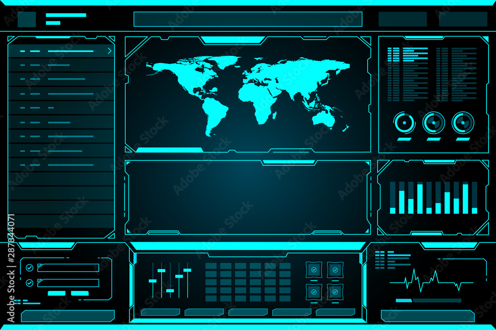 Aufkleber abstract technology future interface hud control panel vector design.