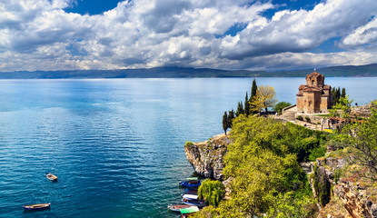 Fototapeta na wymiar Church of St. John at Kaneo - Ohrid, Macedonia