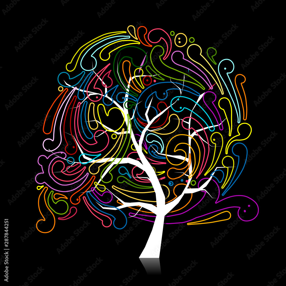 Aufkleber abstract swirl tree for your design