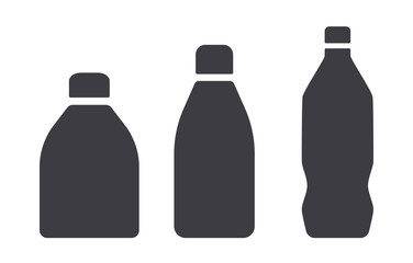 Simple bottle silhouette vector icons