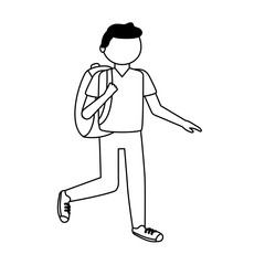 Isolated traveler man vector design