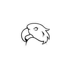 Black silhouette parrot logo design bird