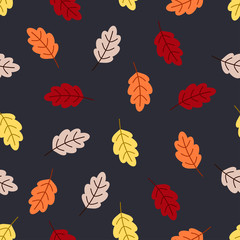 seamless pattern with oak leaves