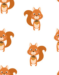 seamless pattern with squirrel