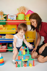 Fototapeta premium Building castle baby activity