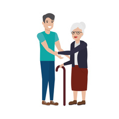 Obraz premium Grandmother cartoon vector design