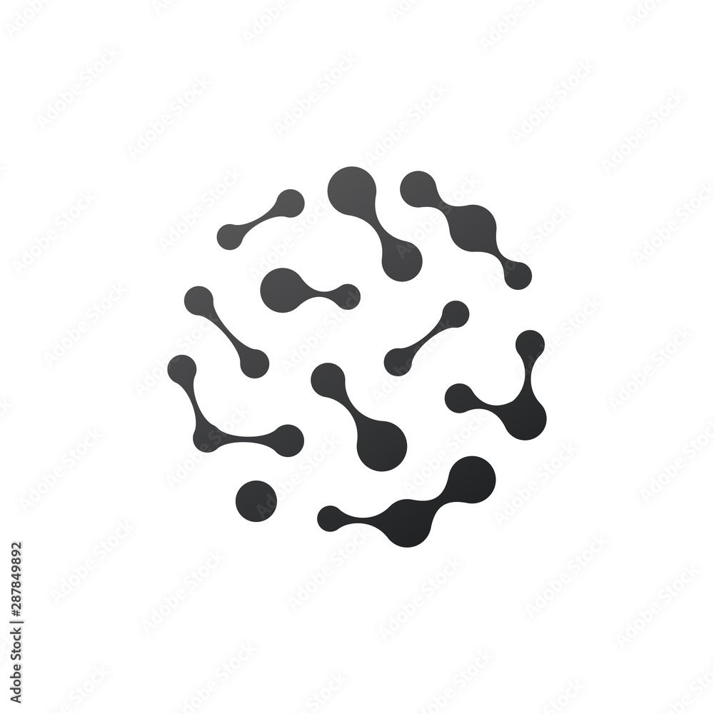 Poster nano technology abstract molecular structure in the form of a sphere. stock vector illustration isol