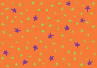 Stars background in Halloween colors for children kids